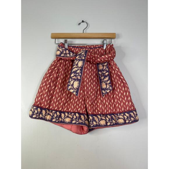 NWT Hunter Bell Edith Casual Soft Belted Short in Patina Border Pink/Purple - Picture 2 of 8